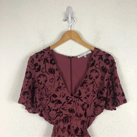 Lovers + Friends Tatum Maeve Pink Velvet Burnout Cut Out Maxi Dress Medium - Picture 4 of 15